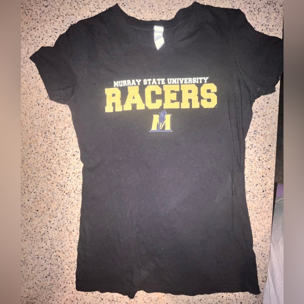 Murray State University Racers Black T-Shirt Size M EUC